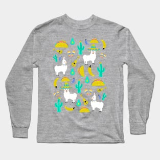 Llama Fiesta by Cindy Rose Studio Long Sleeve T-Shirt